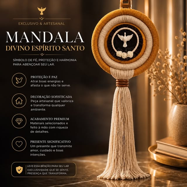 Divino Espírito Santo — mandala mostarda